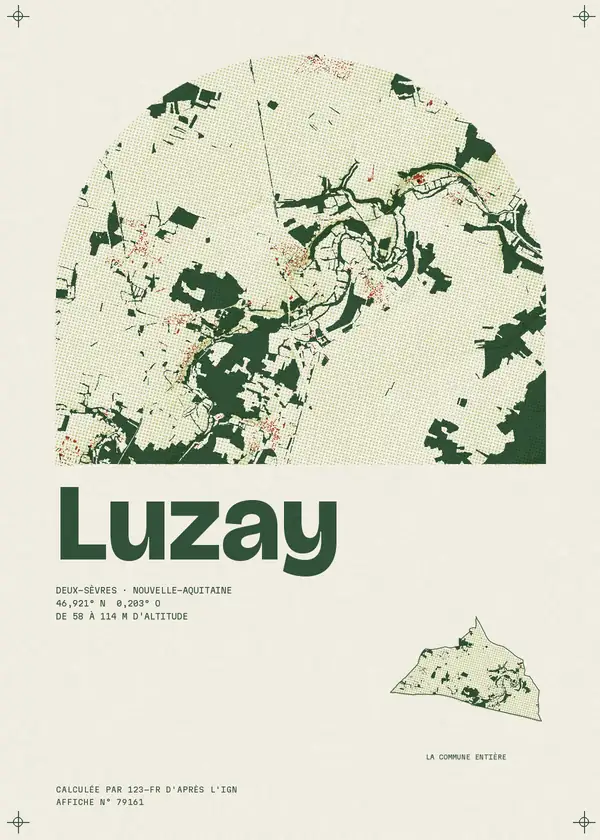 Affiche de Luzay, calculée par 123-fr d'après l'IGN