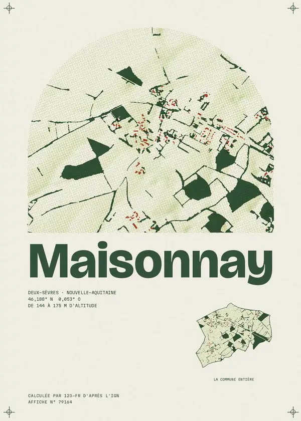 Affiche de Maisonnay, calculée par 123-fr d'après l'IGN