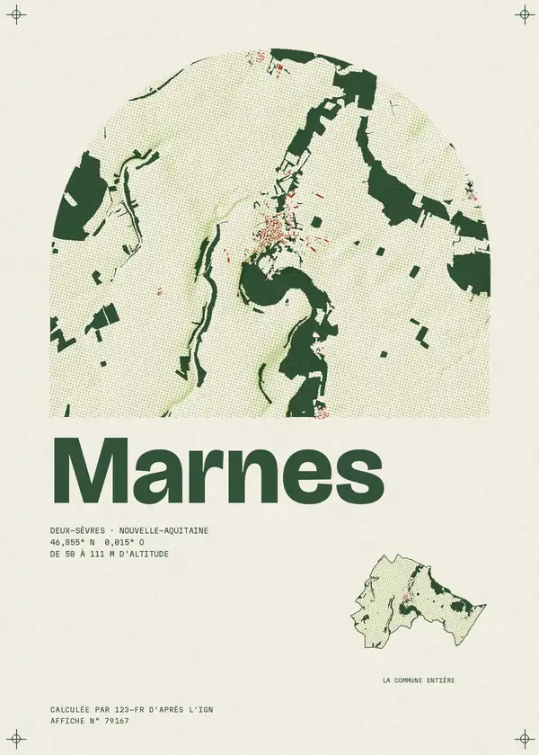 Affiche de Marnes, calculée par 123-fr d'après l'IGN