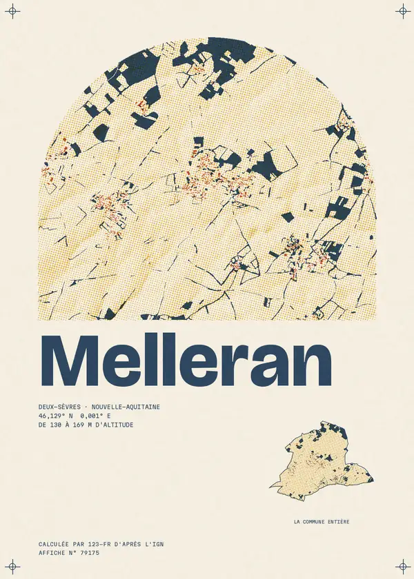 Affiche de Melleran, calculée par 123-fr d'après l'IGN