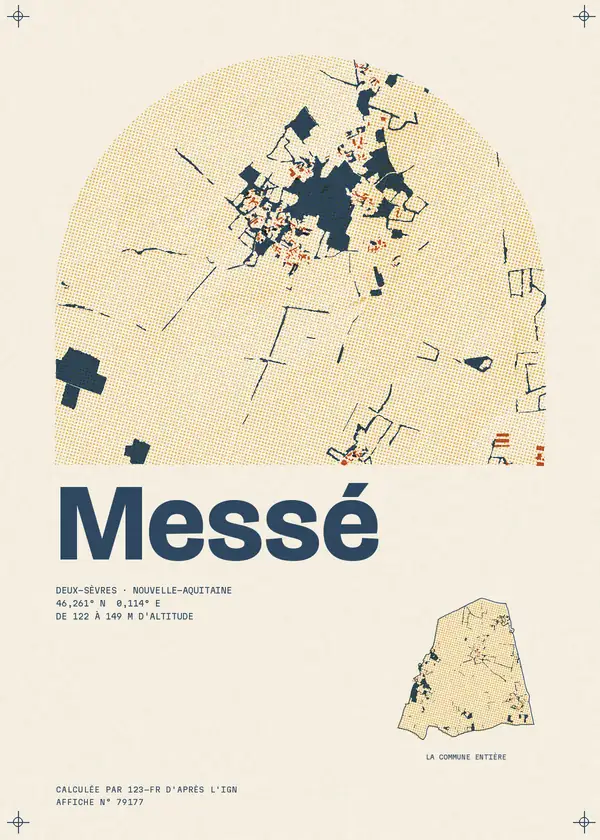 Affiche de Messé, calculée par 123-fr d'après l'IGN