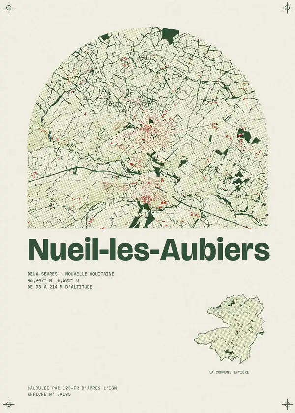 Affiche de Nueil-les-Aubiers, calculée par 123-fr d'après l'IGN