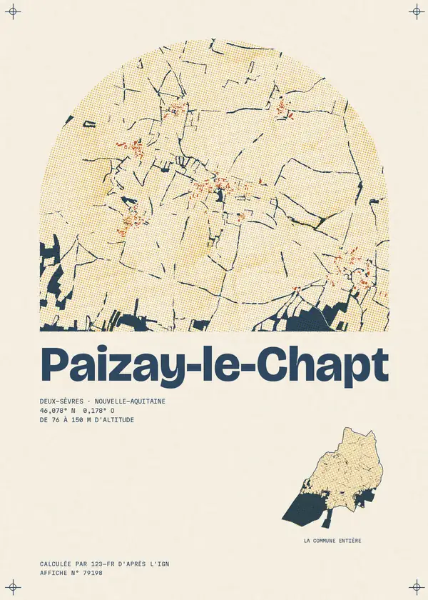 Affiche de Paizay-le-Chapt, calculée par 123-fr d'après l'IGN