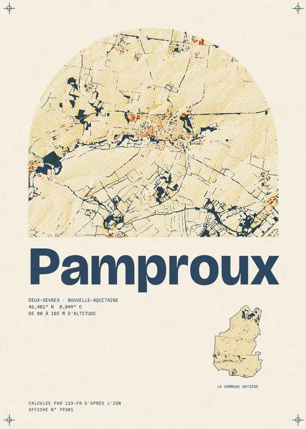 Affiche de Pamproux, calculée par 123-fr d'après l'IGN