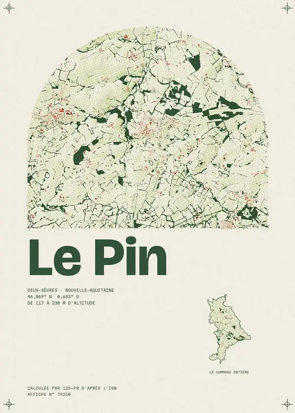 Affiche de Le Pin, calculée par 123-fr d'après l'IGN
