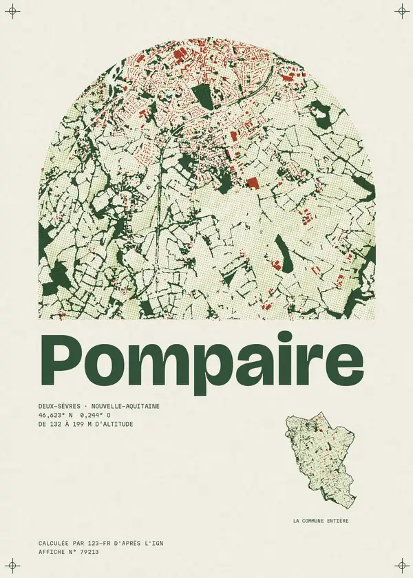 Affiche de Pompaire, calculée par 123-fr d'après l'IGN
