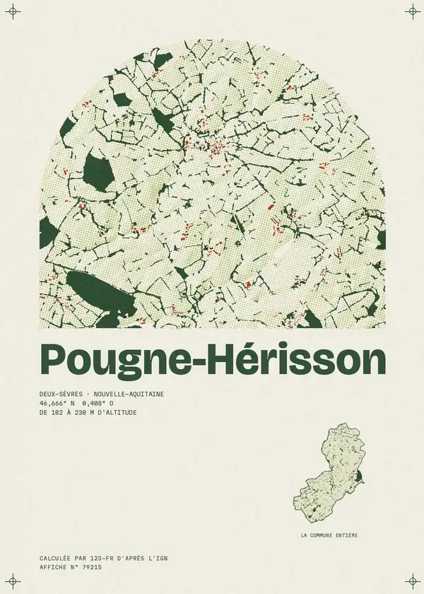 Affiche de Pougne-Hérisson, calculée par 123-fr d'après l'IGN