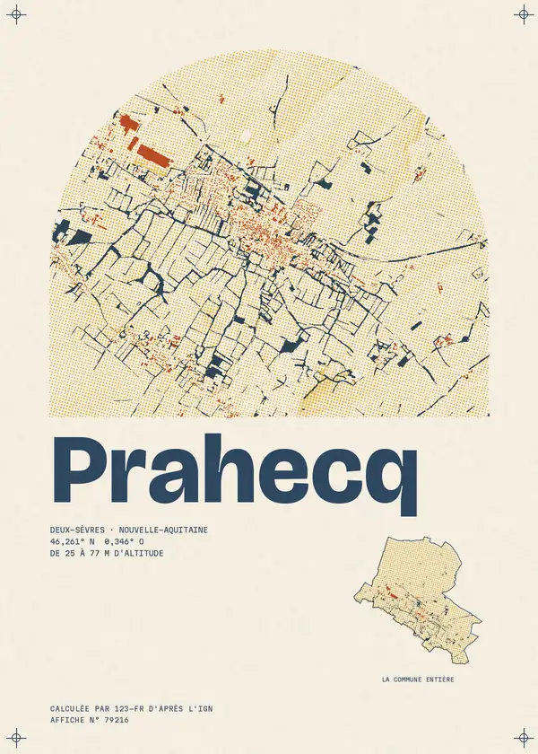 Affiche de Prahecq, calculée par 123-fr d'après l'IGN
