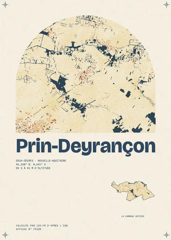 Affiche de Prin-Deyrançon, calculée par 123-fr d'après l'IGN