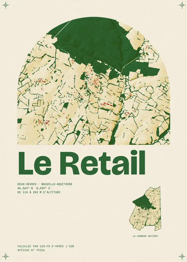 Affiche de Le Retail, calculée par 123-fr d'après l'IGN