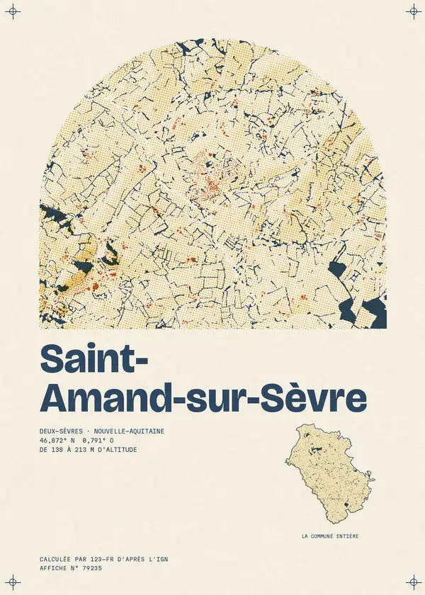 Affiche de Saint-Amand-sur-Sèvre, calculée par 123-fr d'après l'IGN