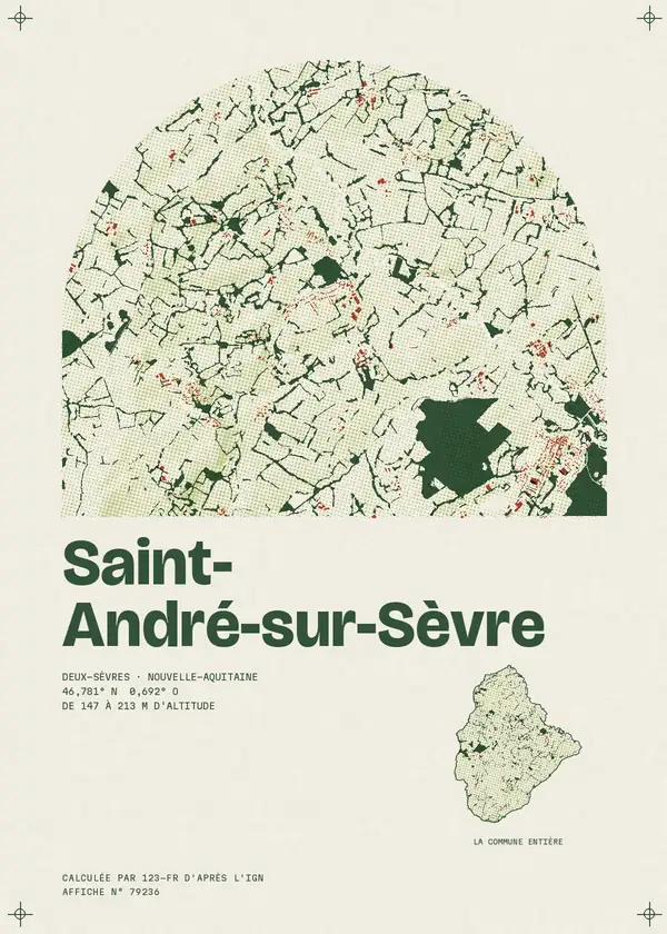 Affiche de Saint-André-sur-Sèvre, calculée par 123-fr d'après l'IGN