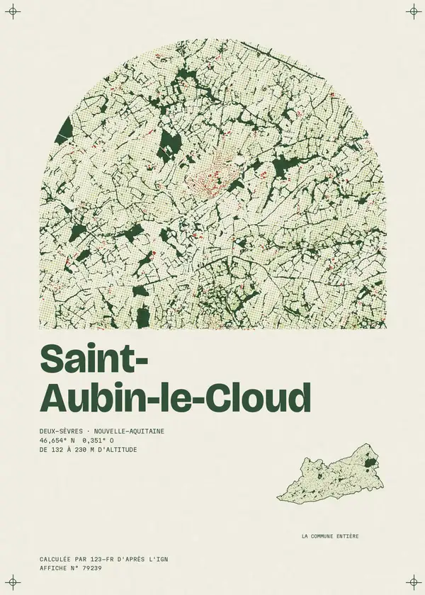 Affiche de Saint-Aubin-le-Cloud, calculée par 123-fr d'après l'IGN
