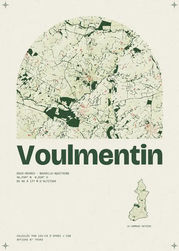 Affiche de Voulmentin, calculée par 123-fr d'après l'IGN