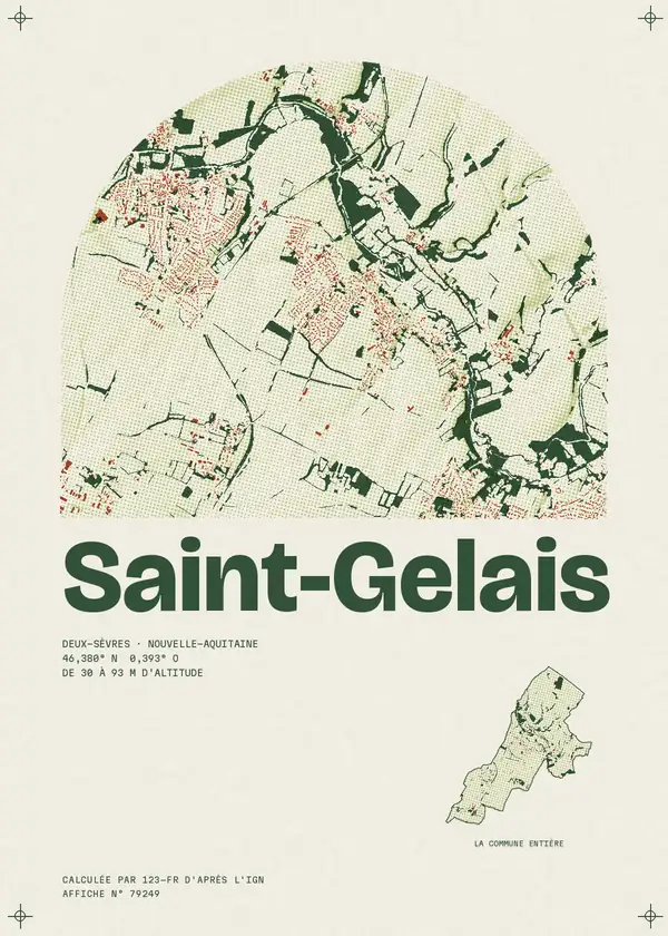 Affiche de Saint-Gelais, calculée par 123-fr d'après l'IGN