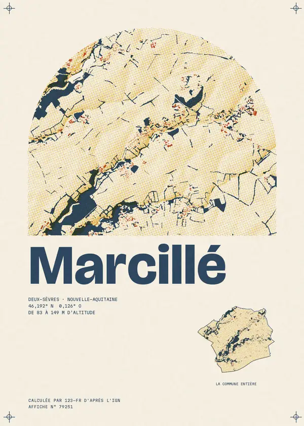 Affiche de Marcillé, calculée par 123-fr d'après l'IGN