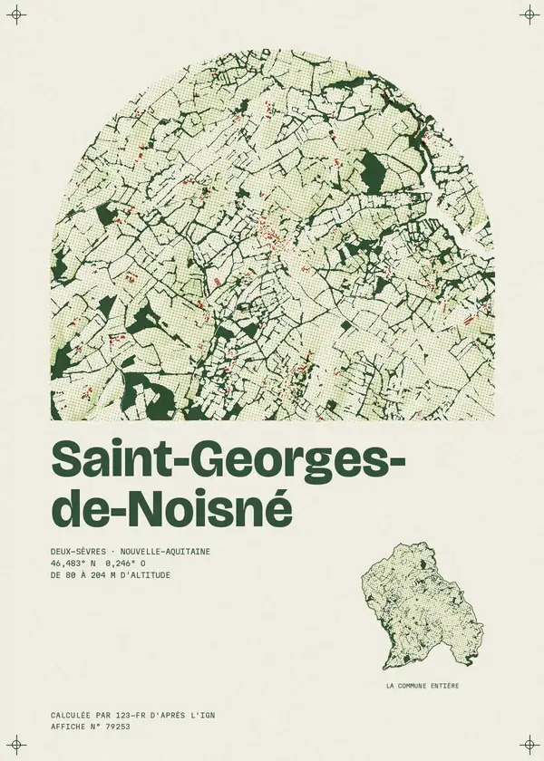Affiche de Saint-Georges-de-Noisné, calculée par 123-fr d'après l'IGN