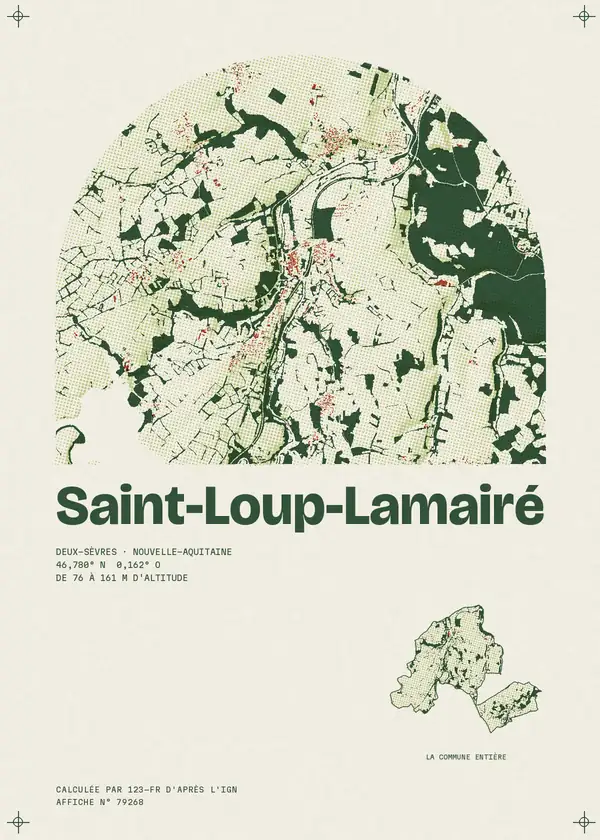 Affiche de Saint-Loup-Lamairé, calculée par 123-fr d'après l'IGN