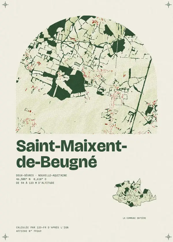Affiche de Saint-Maixent-de-Beugné, calculée par 123-fr d'après l'IGN
