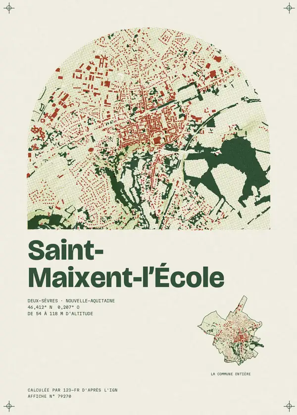 Affiche de Saint-Maixent-l'École, calculée par 123-fr d'après l'IGN