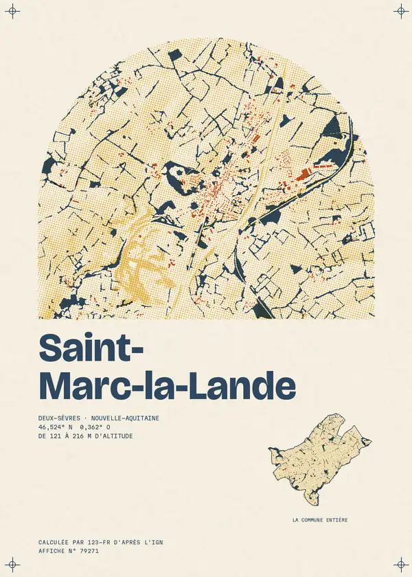 Affiche de Saint-Marc-la-Lande, calculée par 123-fr d'après l'IGN