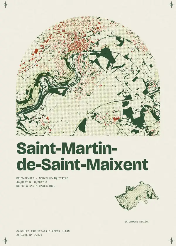 Affiche de Saint-Martin-de-Saint-Maixent, calculée par 123-fr d'après l'IGN