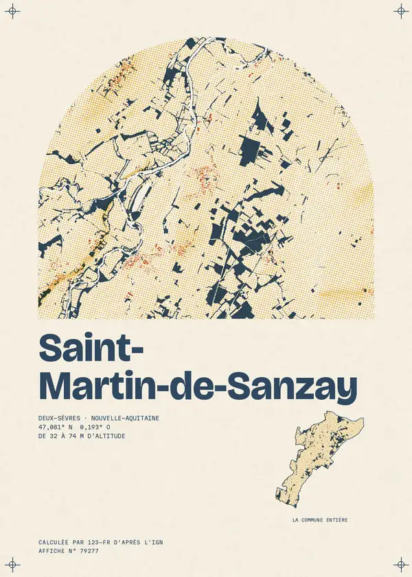 Affiche de Saint-Martin-de-Sanzay, calculée par 123-fr d'après l'IGN