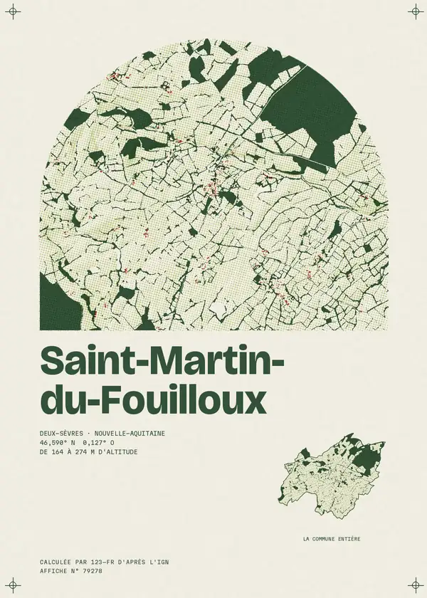 Affiche de Saint-Martin-du-Fouilloux, calculée par 123-fr d'après l'IGN