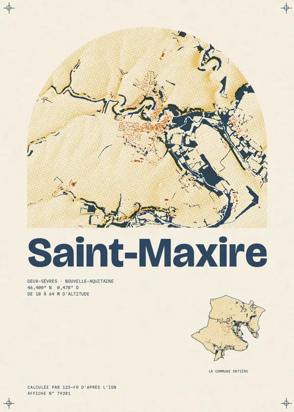 Affiche de Saint-Maxire, calculée par 123-fr d'après l'IGN