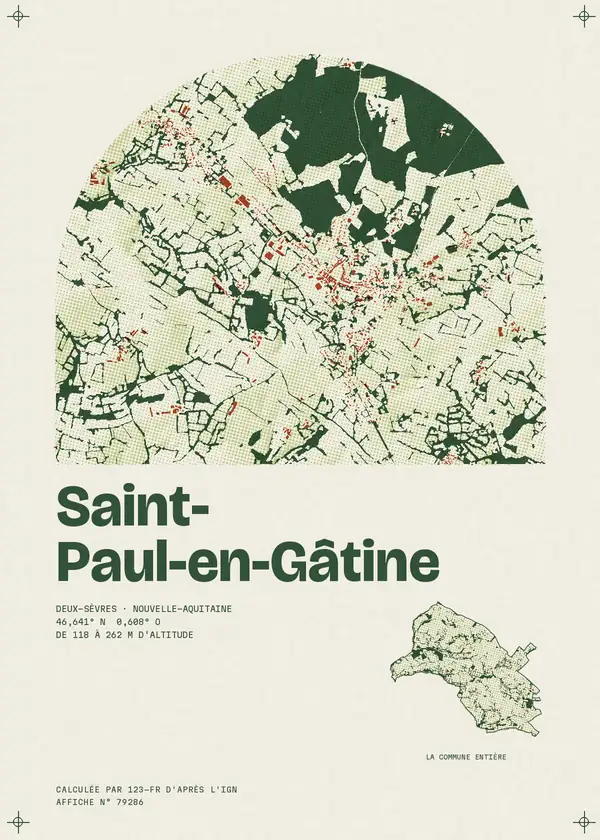 Affiche de Saint-Paul-en-Gâtine, calculée par 123-fr d'après l'IGN