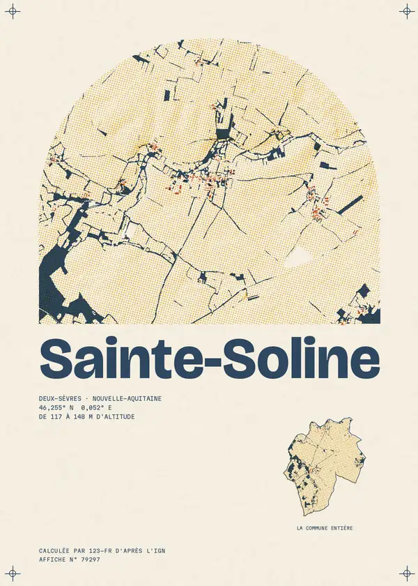 Affiche de Sainte-Soline, calculée par 123-fr d'après l'IGN