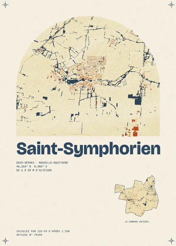Affiche de Saint-Symphorien, calculée par 123-fr d'après l'IGN