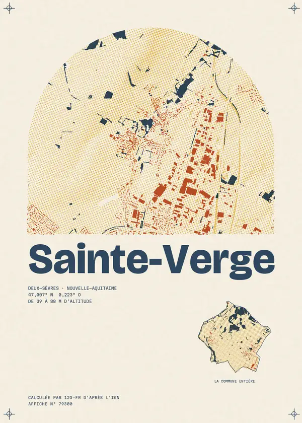 Affiche de Sainte-Verge, calculée par 123-fr d'après l'IGN