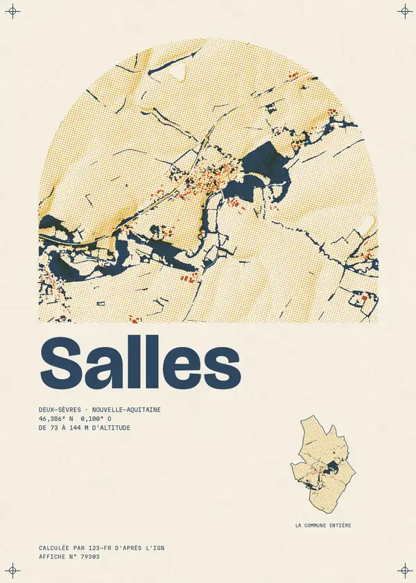 Affiche de Salles, calculée par 123-fr d'après l'IGN