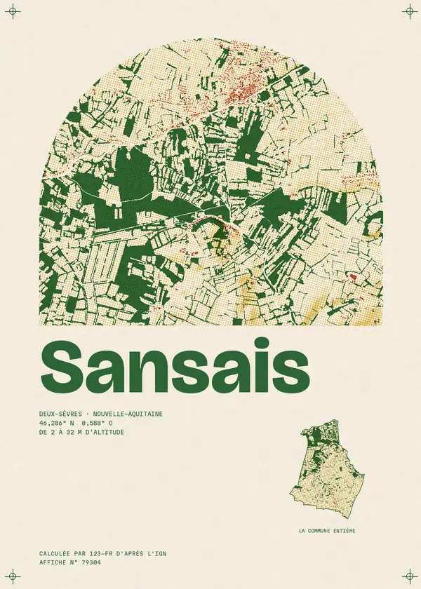 Affiche de Sansais, calculée par 123-fr d'après l'IGN