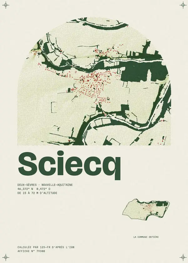 Affiche de Sciecq, calculée par 123-fr d'après l'IGN