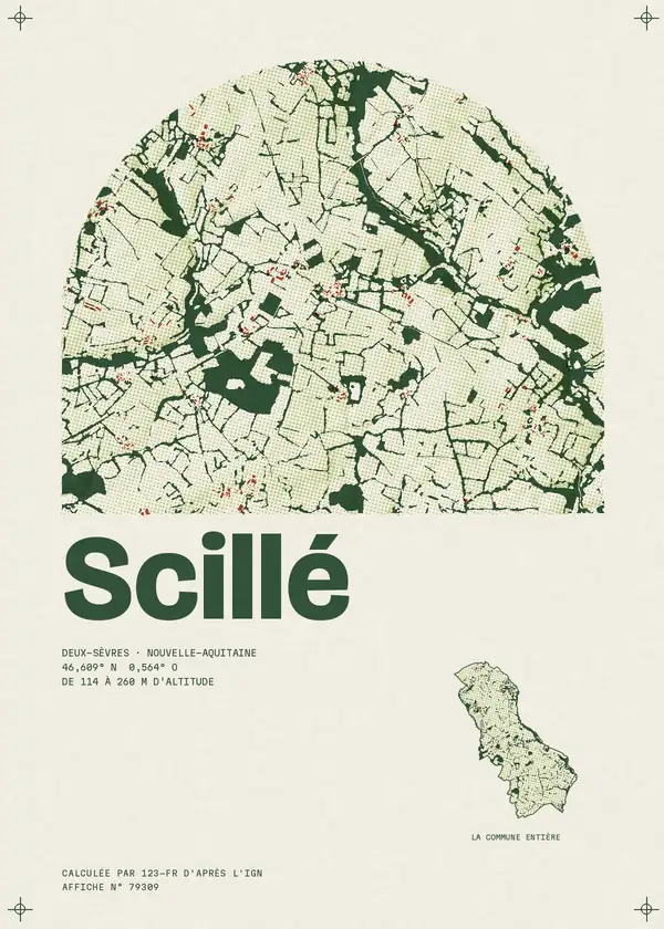 Affiche de Scillé, calculée par 123-fr d'après l'IGN