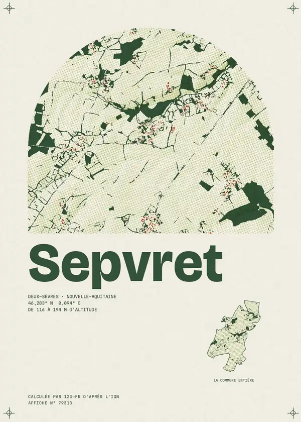Affiche de Sepvret, calculée par 123-fr d'après l'IGN