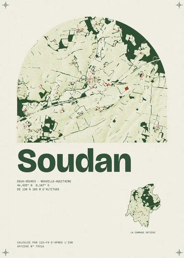 Affiche de Soudan, calculée par 123-fr d'après l'IGN