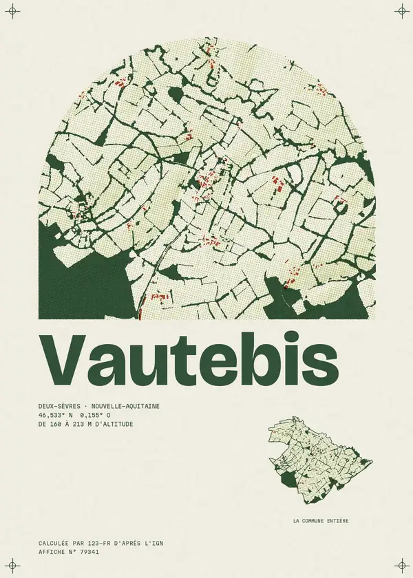 Affiche de Vautebis, calculée par 123-fr d'après l'IGN