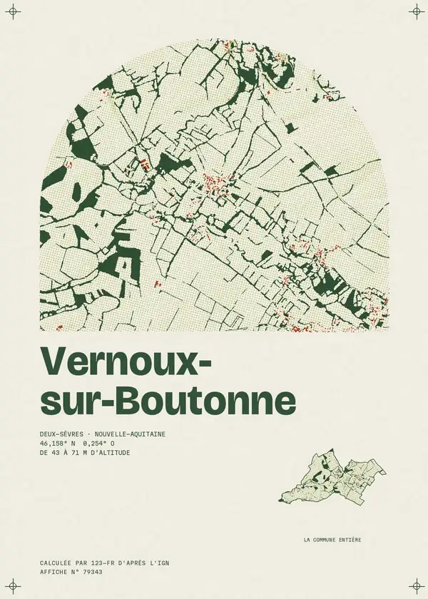 Affiche de Vernoux-sur-Boutonne, calculée par 123-fr d'après l'IGN