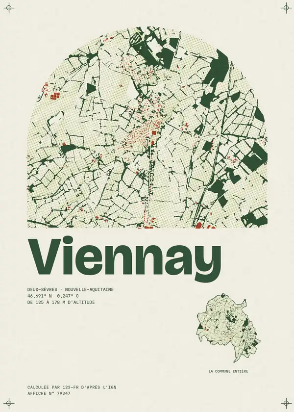 Affiche de Viennay, calculée par 123-fr d'après l'IGN