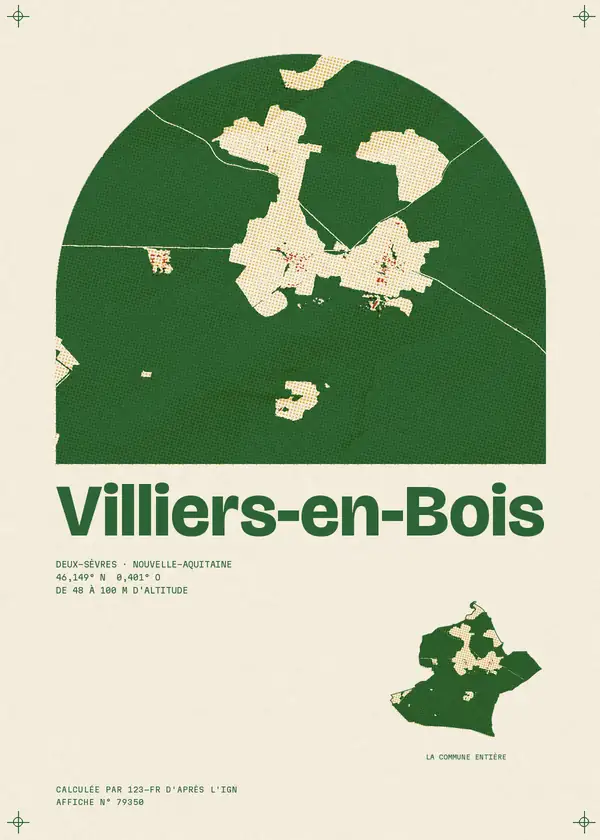 Affiche de Villiers-en-Bois, calculée par 123-fr d'après l'IGN