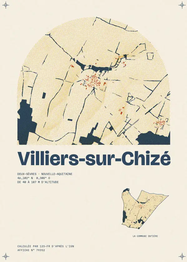 Affiche de Villiers-sur-Chizé, calculée par 123-fr d'après l'IGN