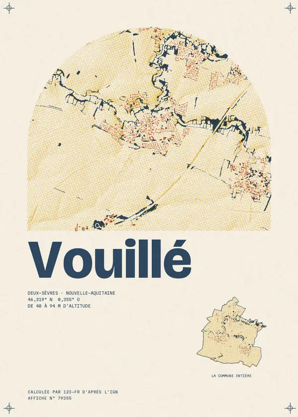 Affiche de Vouillé, calculée par 123-fr d'après l'IGN