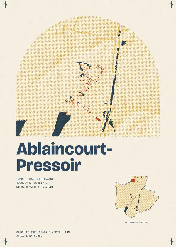 Affiche de Ablaincourt-Pressoir, calculée par 123-fr d'après l'IGN
