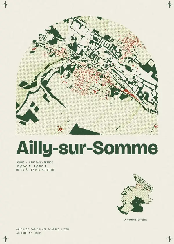 Affiche de Ailly-sur-Somme, calculée par 123-fr d'après l'IGN