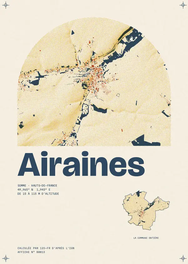 Affiche de Airaines, calculée par 123-fr d'après l'IGN