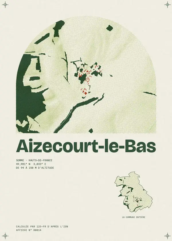 Affiche de Aizecourt-le-Bas, calculée par 123-fr d'après l'IGN