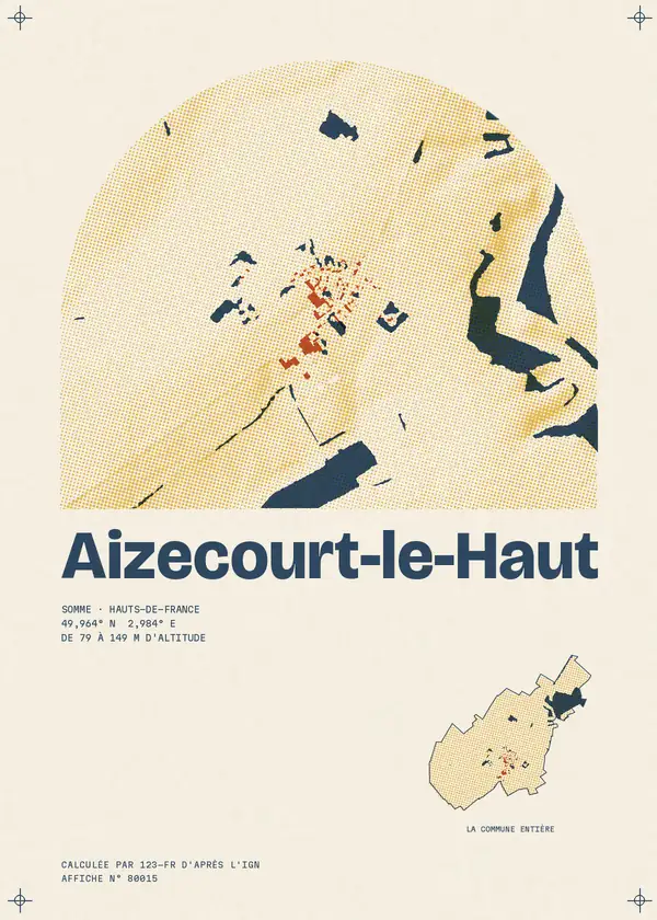 Affiche de Aizecourt-le-Haut, calculée par 123-fr d'après l'IGN